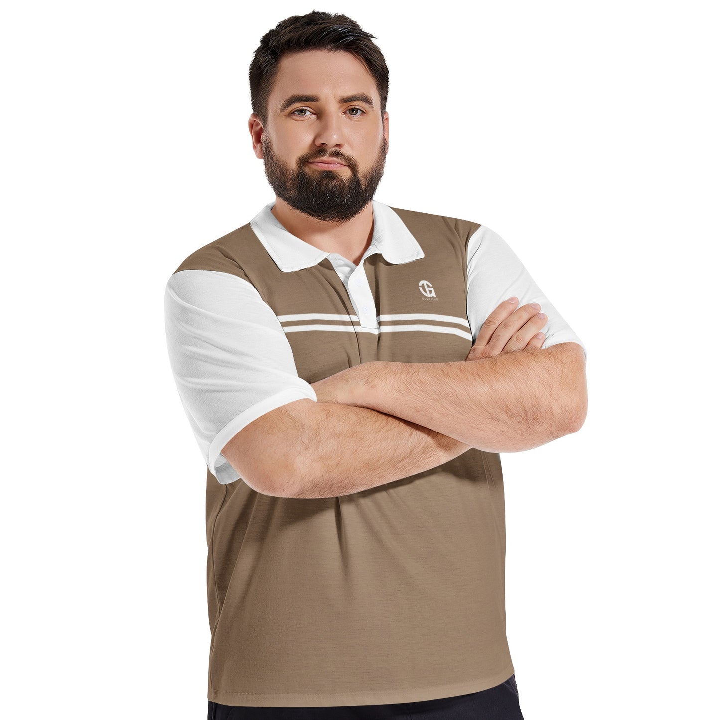 Men's Brown and White 2 Polo Shirts