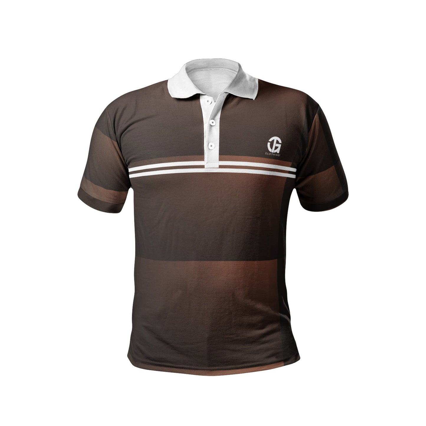 Men's Brown and White Polo Shirts