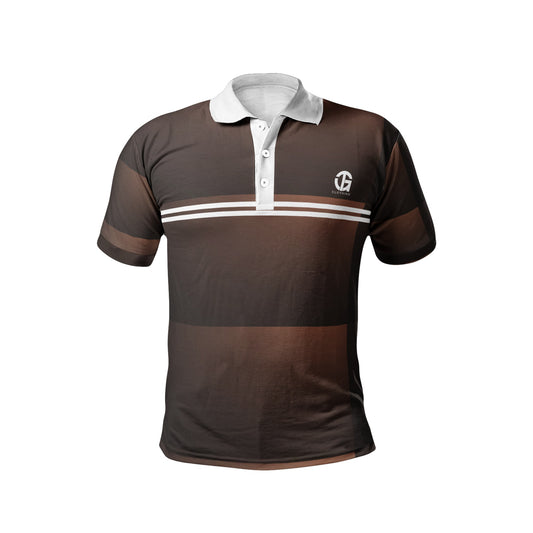 Men's Brown and White Polo Shirts