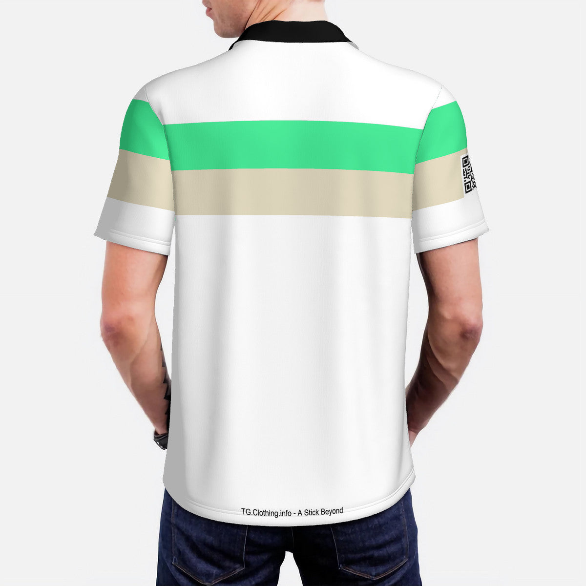 TG - Men’s Lime Green and White Polo Shirt