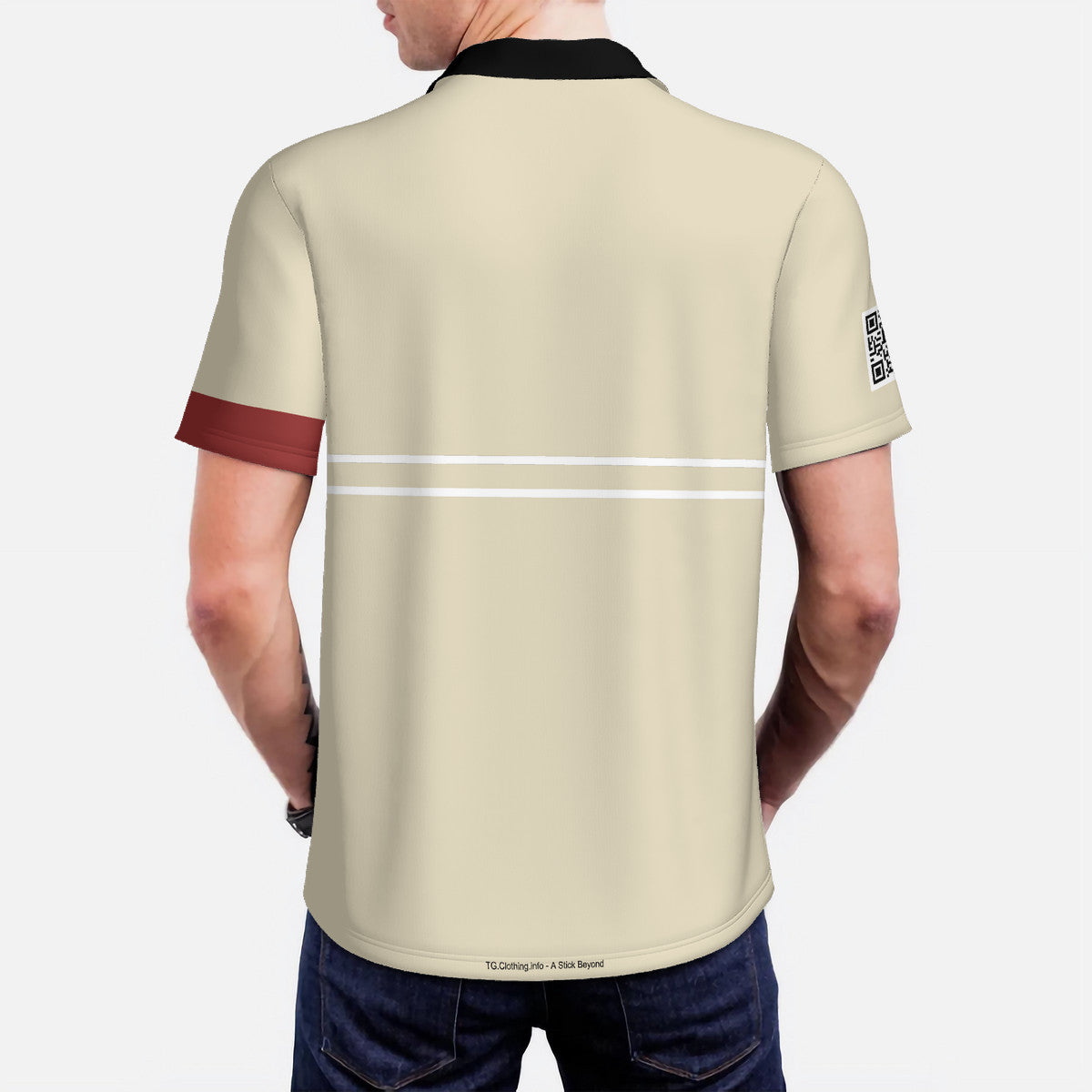 TG - Men's Burgundy and Beige with White logo Polo Shirt