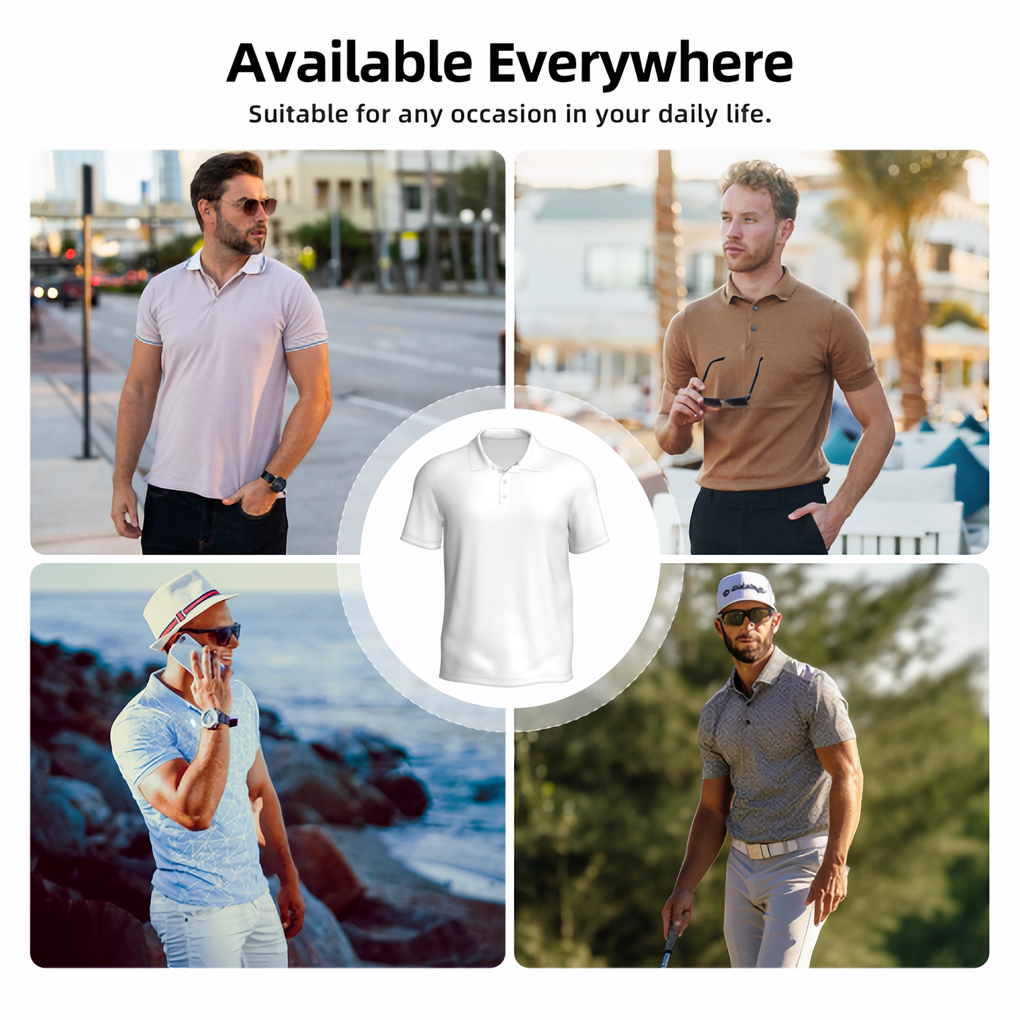 TG - Men’s Lime Green and White Polo Shirt