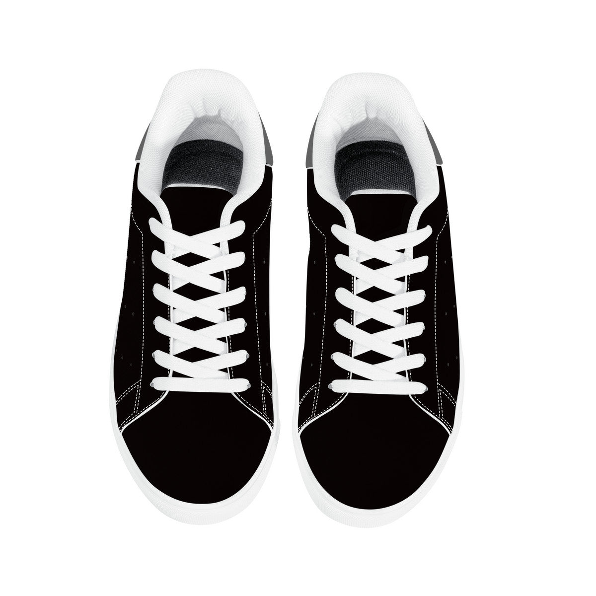 TG- Black on Gray with white logo Leather Sneakers