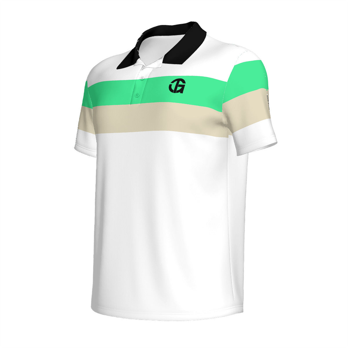 TG - Men’s Lime Green and White Polo Shirt