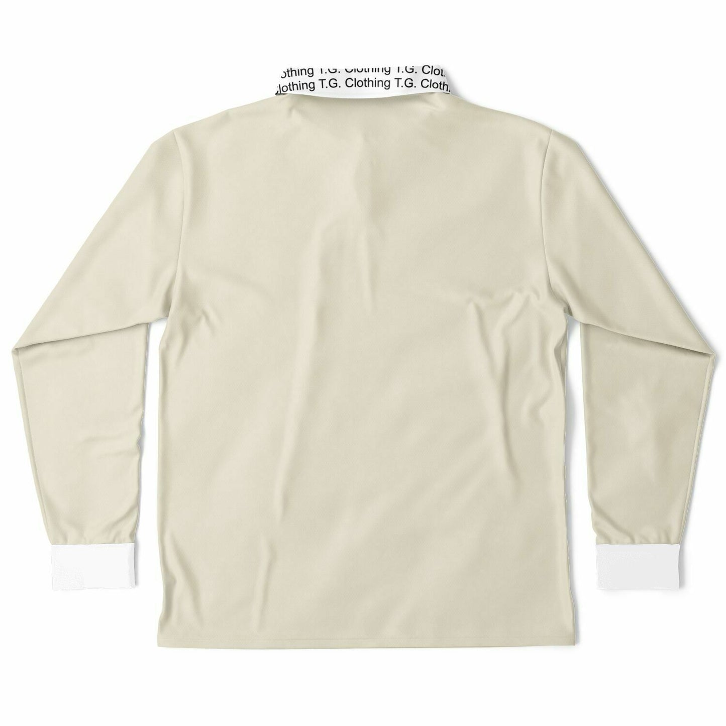 TG Beige and White Long Sleeve Polo