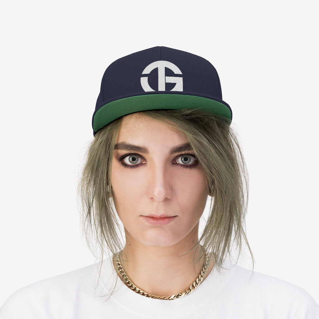 Unisex Flat Bill Snapback Hat