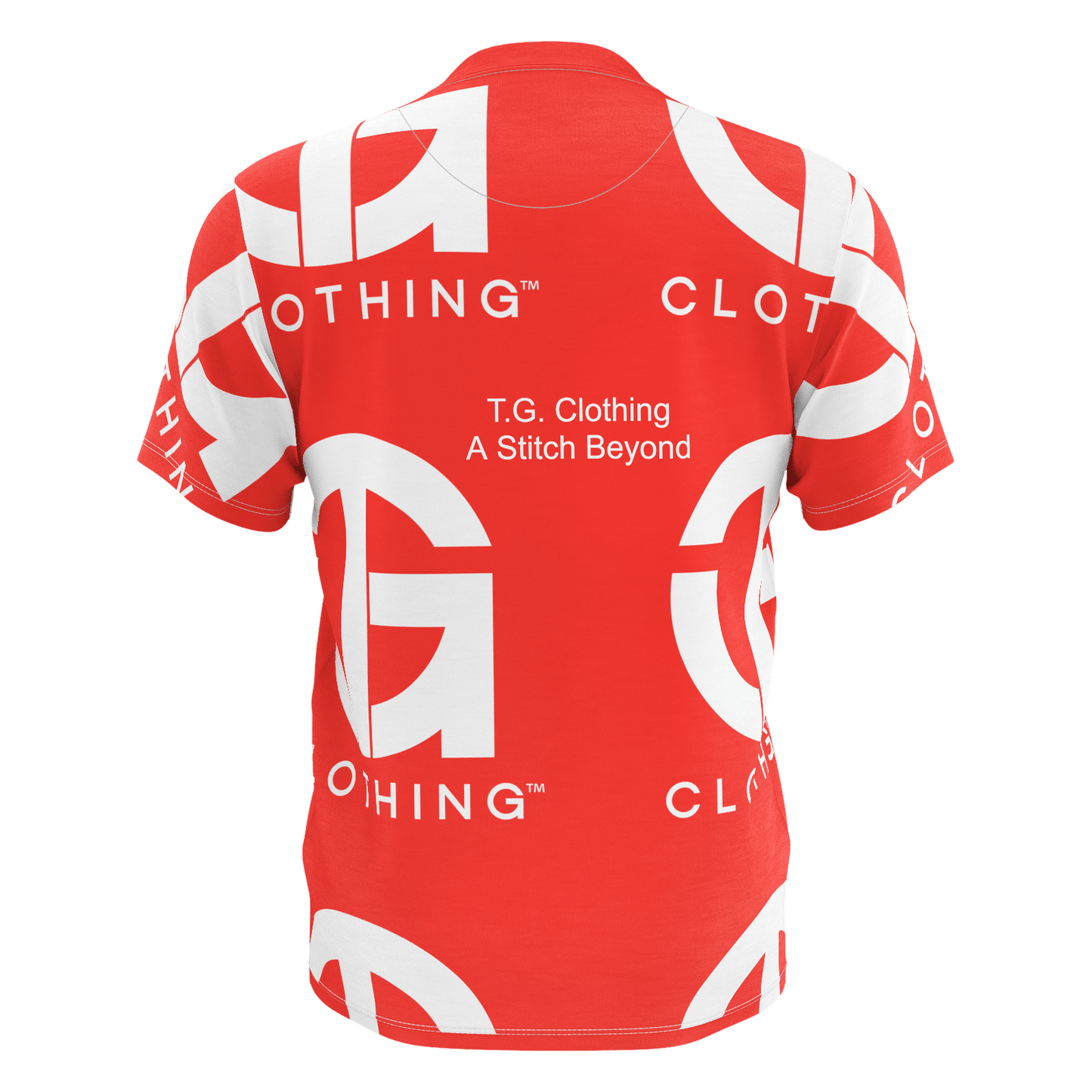 T.G. Red T with white Logo Pattern