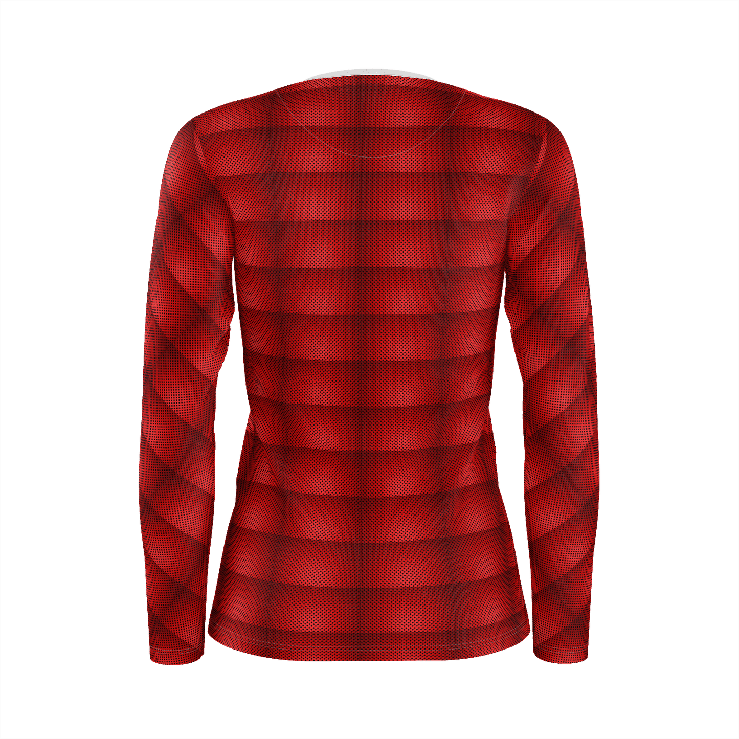 Women's Long Sleeve Red Patterned Tee