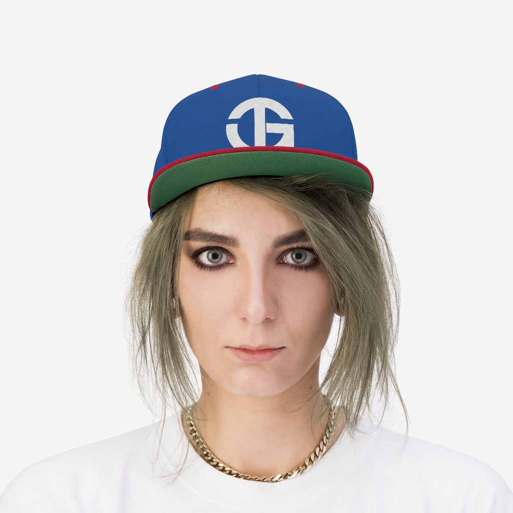 Unisex Flat Bill Snapback Hat