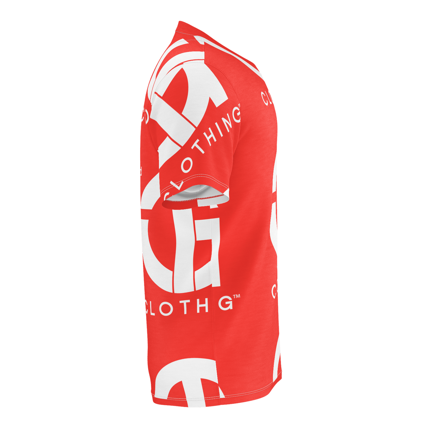 T.G. Red T with white Logo Pattern