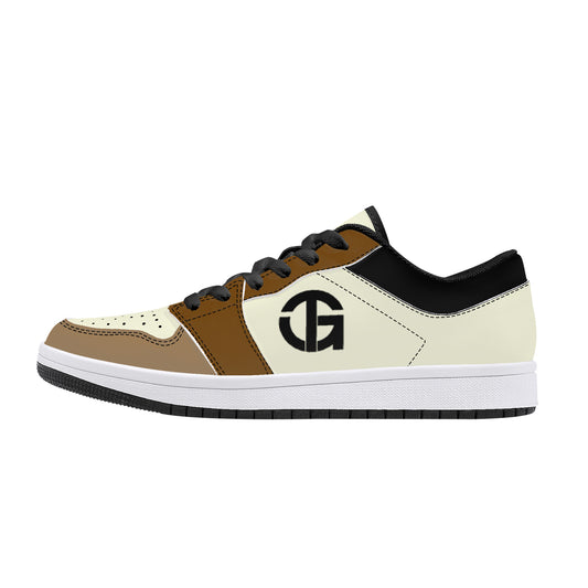 Brown and Black 2 Toned Leather Sneakers