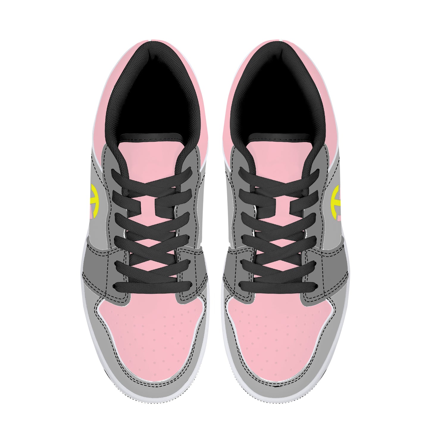 TG Gray and Pink Leather Sneakers
