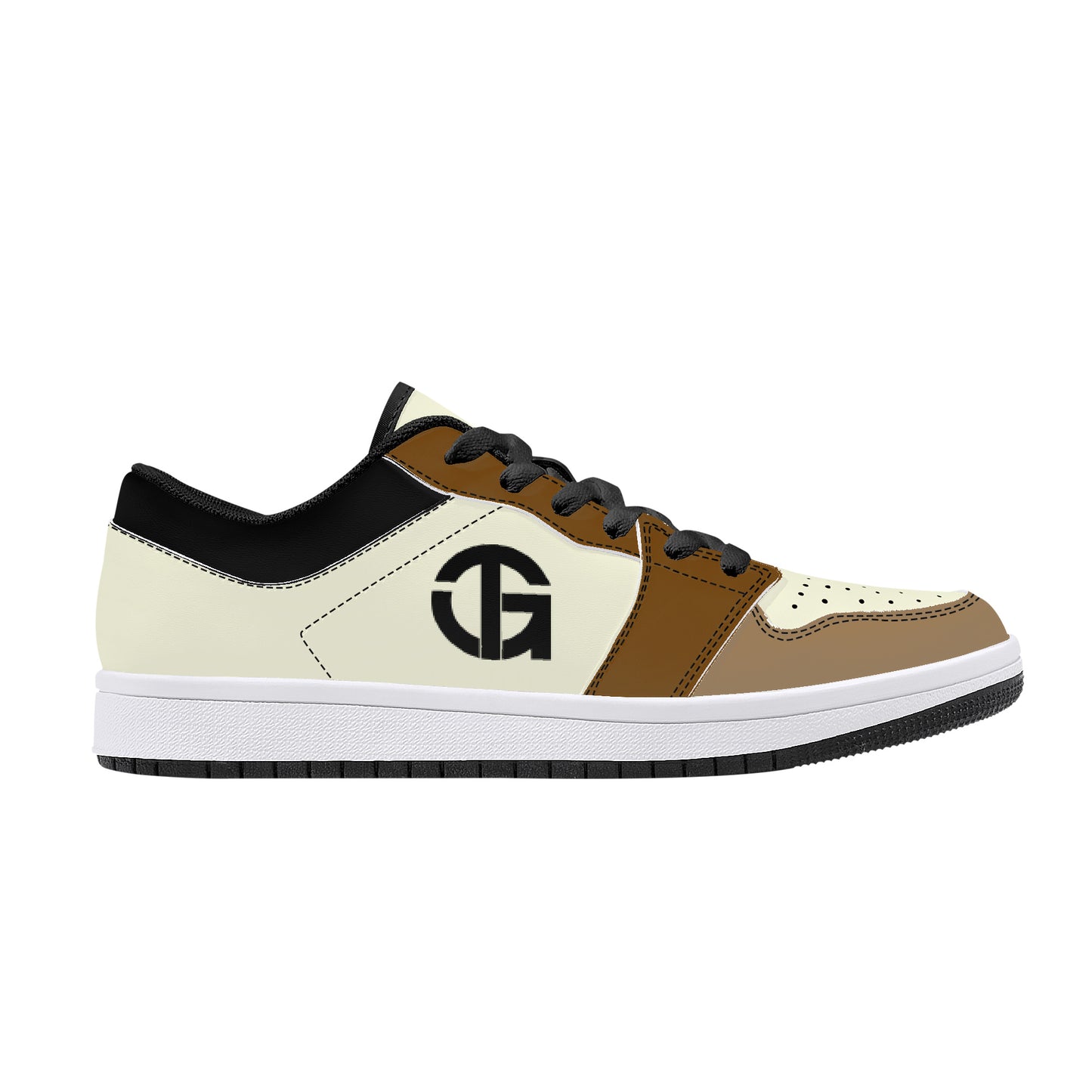 Brown and Black 2 Toned Leather Sneakers