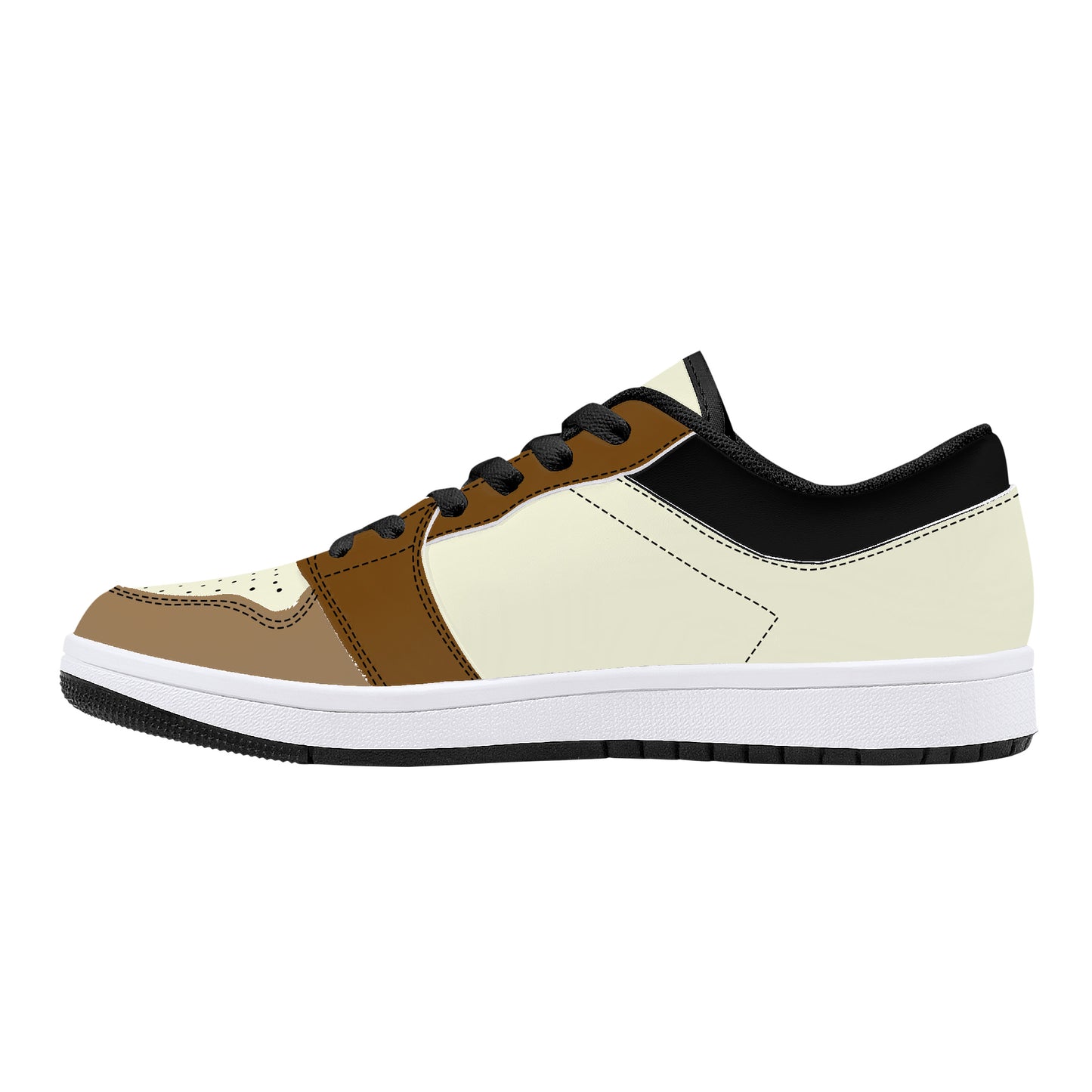 Brown and Black 2 Toned Leather Sneakers