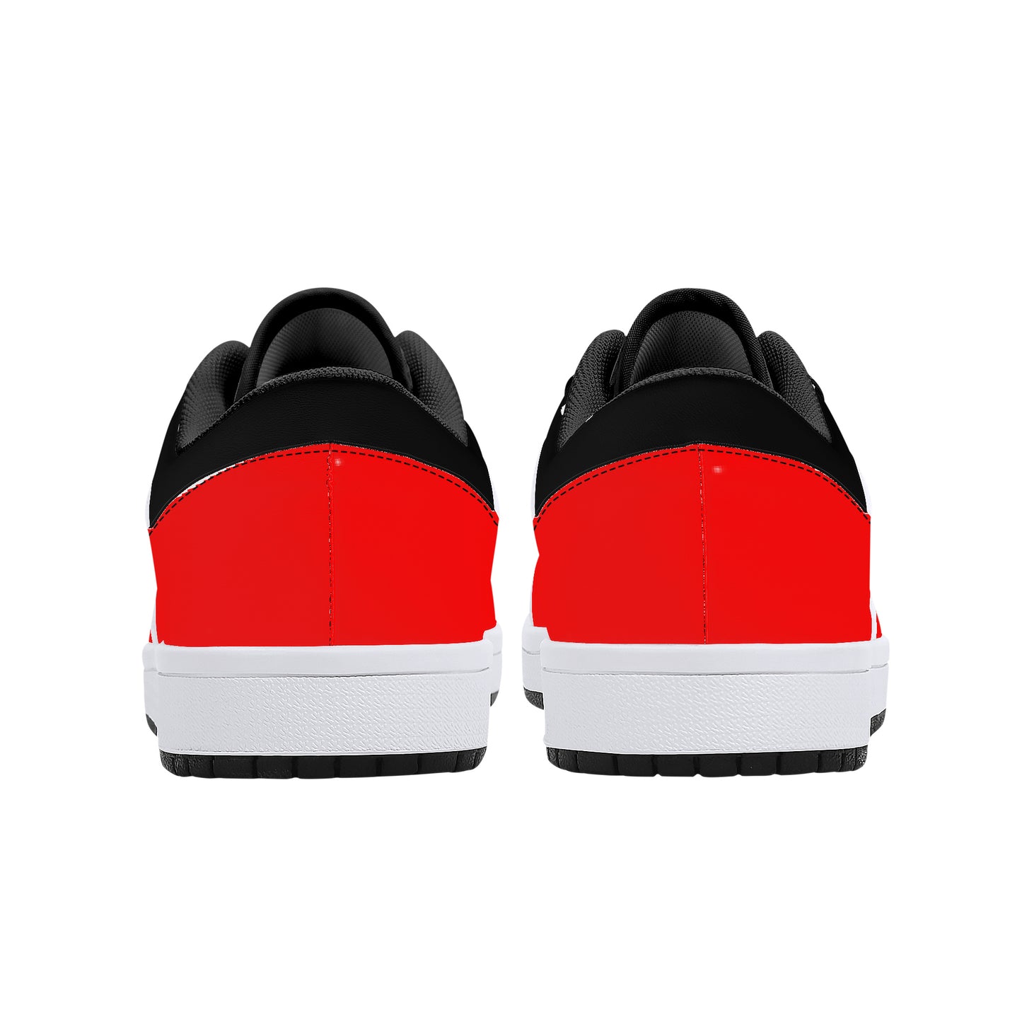TG Fire Red and Gray and Black Low-Top Leather Sneakers