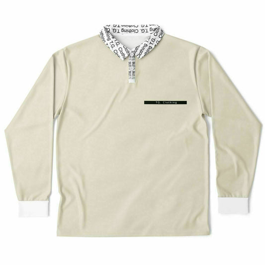 TG Beige and White Long Sleeve Polo