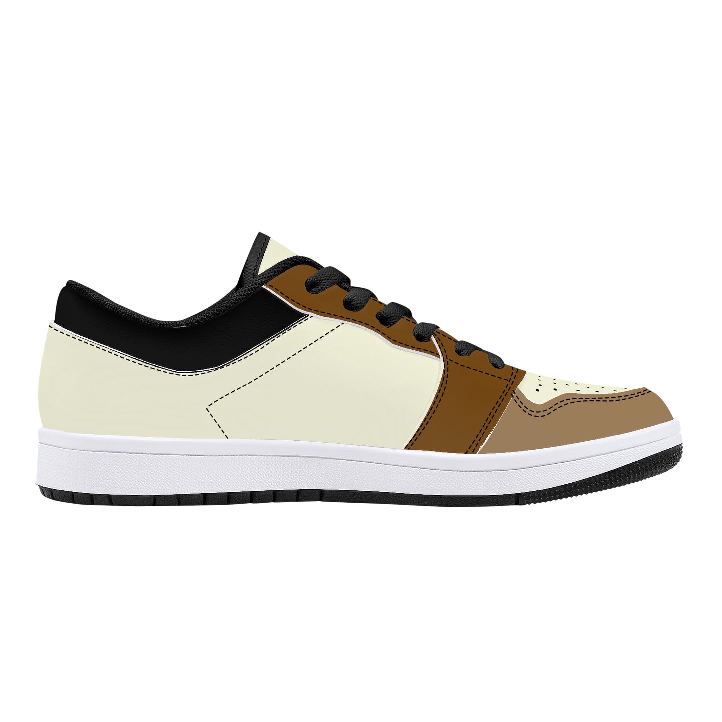 Brown and Black 2 Toned Leather Sneakers