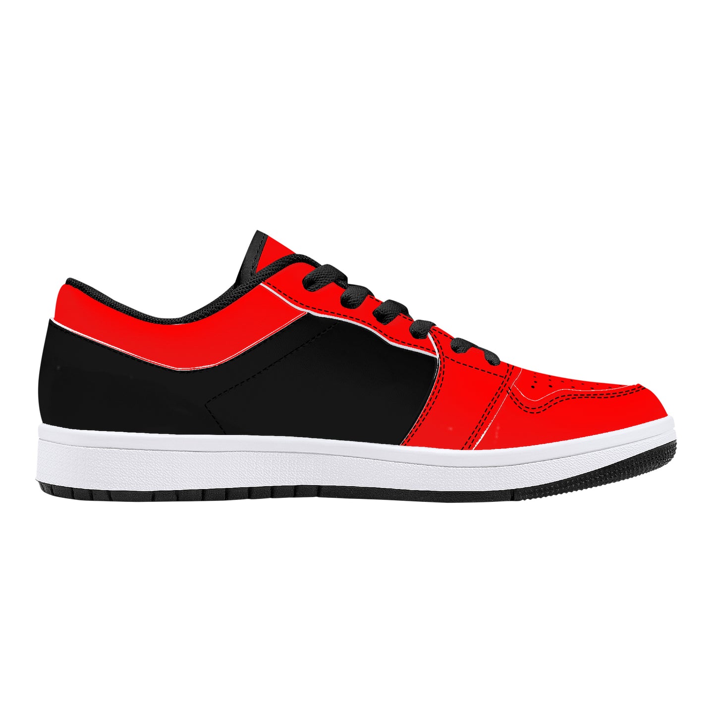 TG Fire Red and Black Low-Top Leather Sneakers