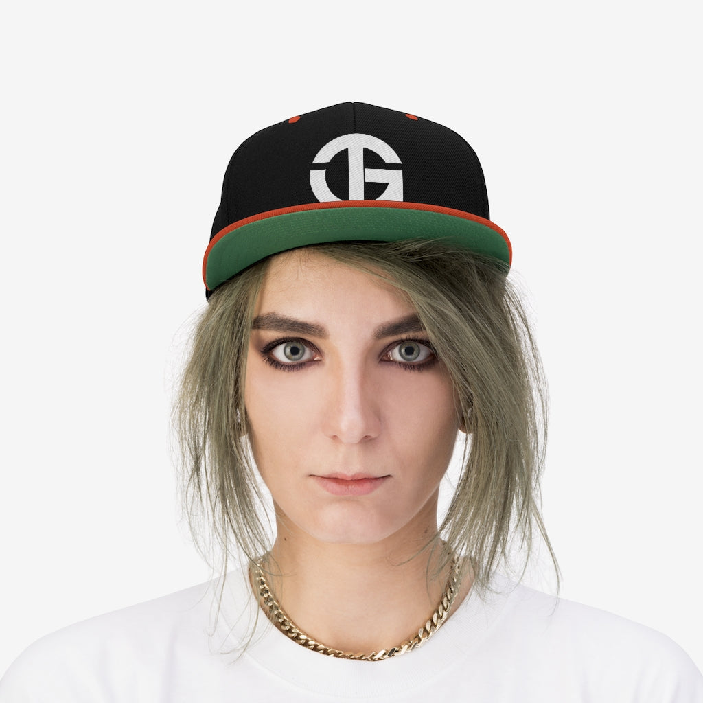 Unisex Flat Bill Snapback Hat