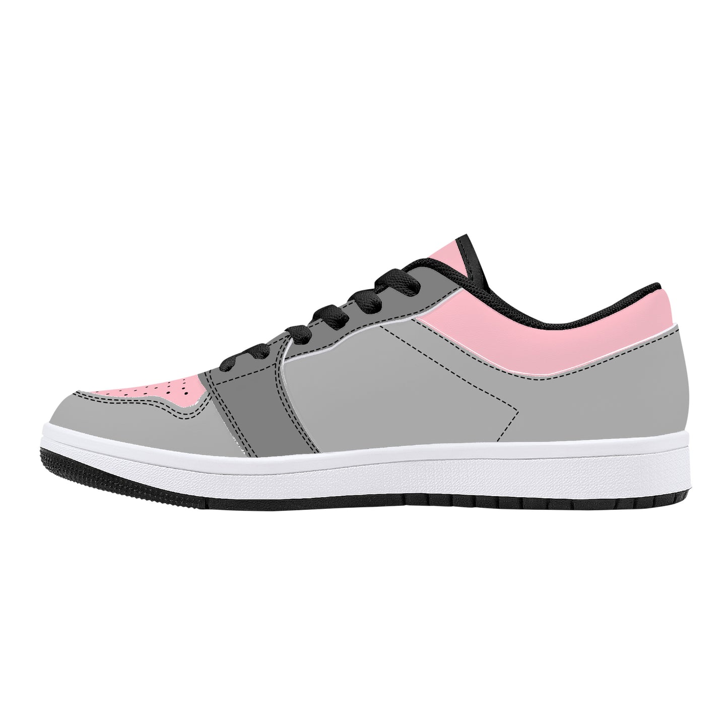 TG Gray and Pink Leather Sneakers