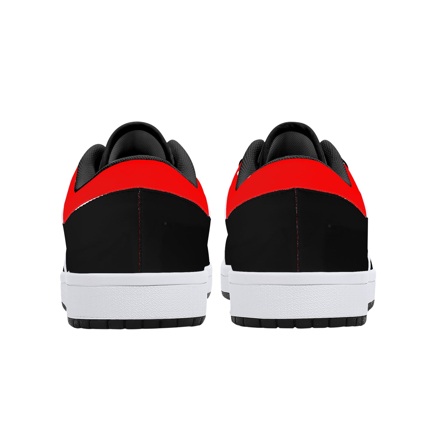 TG Fire Red and Black Low-Top Leather Sneakers