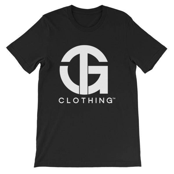 Solid Dark color Short-Sleeve Unisex T-Shirt with white logo