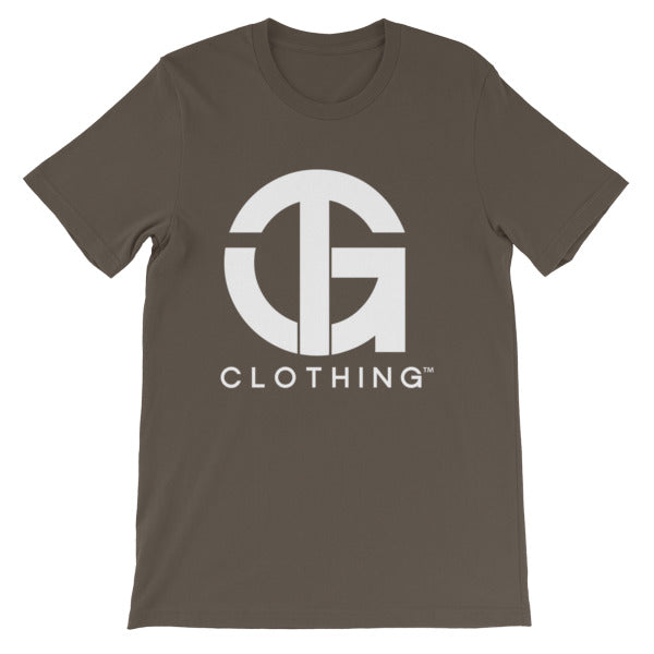 Solid Dark color Short-Sleeve Unisex T-Shirt with white logo