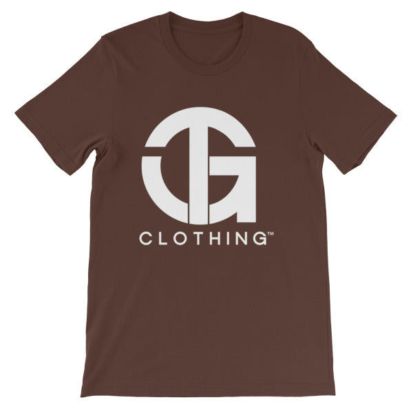 Solid Dark color Short-Sleeve Unisex T-Shirt with white logo