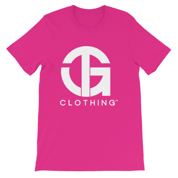 Solid Dark color Short-Sleeve Unisex T-Shirt with white logo