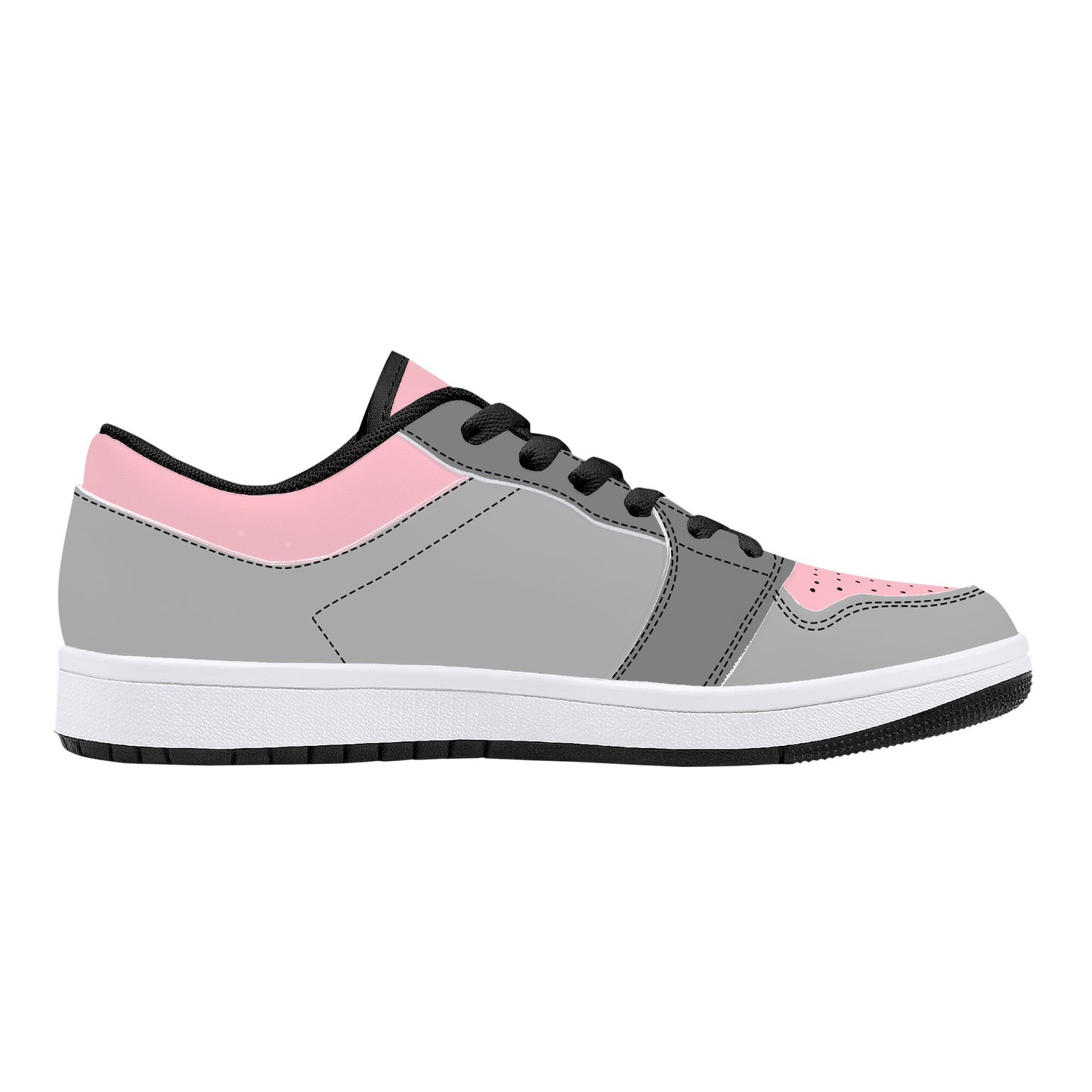 TG Gray and Pink Leather Sneakers