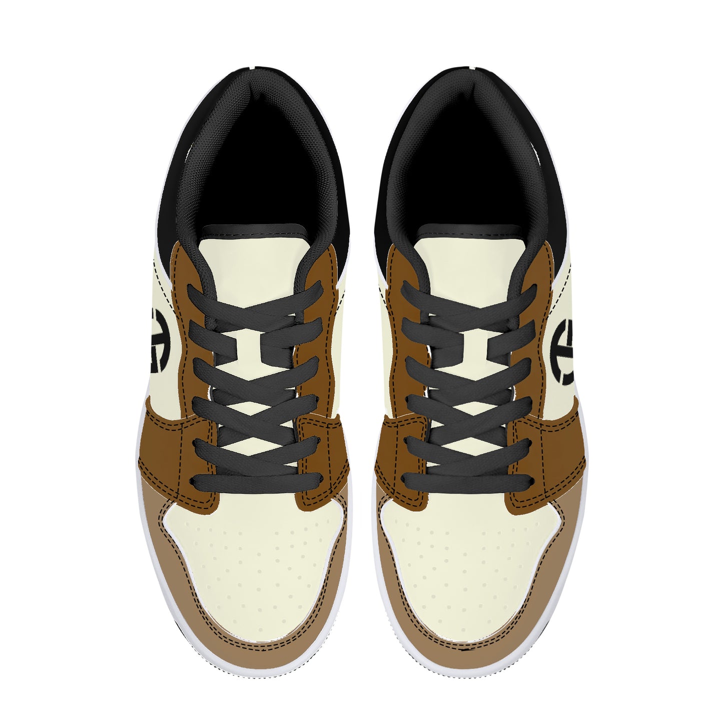 Brown and Black 2 Toned Leather Sneakers